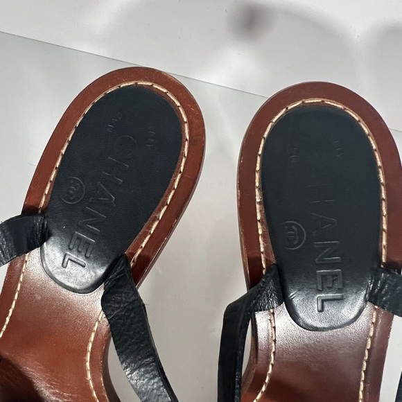 Chanel leather ankle wrap sandals - Picture 7 of 7